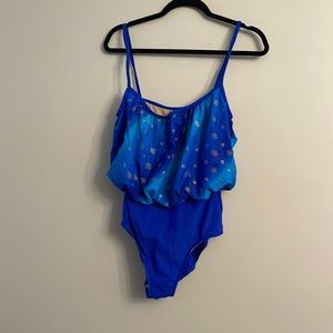 Rose Marie Reed one piece blouson swimsuit size14